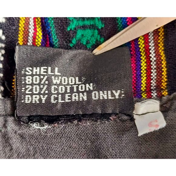 Ganesh Himal Wool Nepalese Geometric Trim Heavyweight Pullover Jacket Unisex - Picture 8 of 9